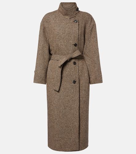 Belted herringbone wool-blend coat - Brunello Cucinelli - Modalova