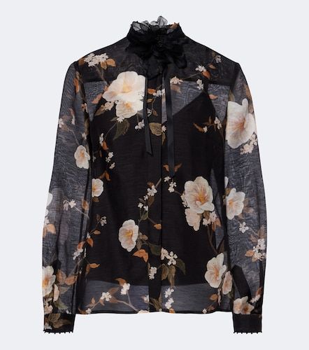 Blusa Ascent de lino y seda floral con lazo - Zimmermann - Modalova