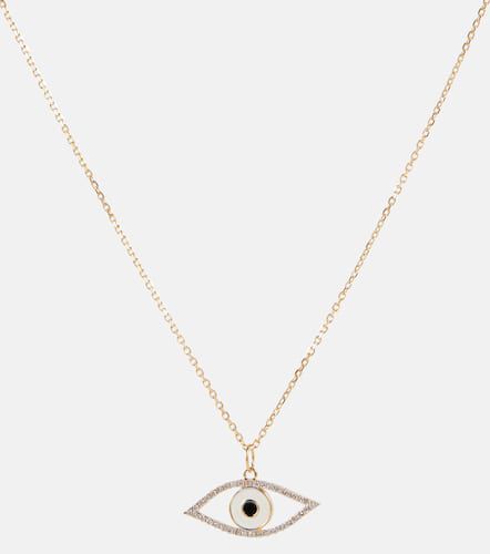 Collar Eye of Protection de oro de 14 ct con diamantes - Mateo - Modalova