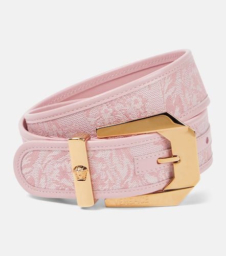 Barocco Medusa leather-trimmed belt - Versace - Modalova