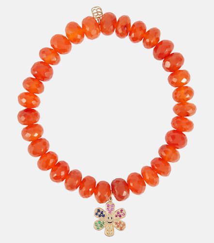 Daisy 14kt gold and carnelian beaded bracelet - Sydney Evan - Modalova