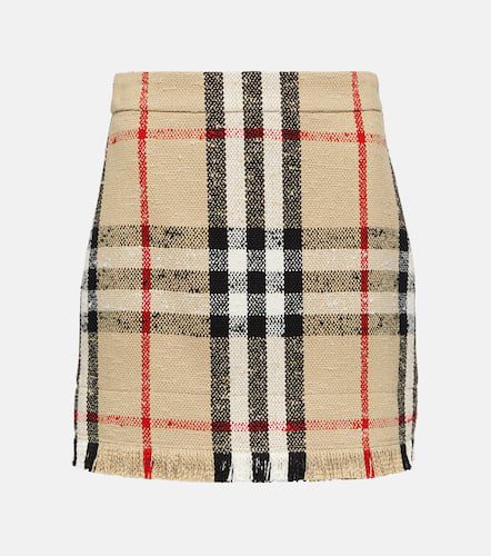 Minifalda de lana y algodón con Check - Burberry - Modalova