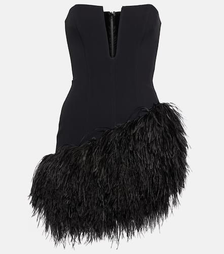 Feather-trimmed cady minidress - David Koma - Modalova