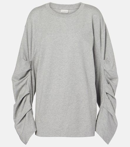 Ruched oversized cotton jersey top - Dries Van Noten - Modalova