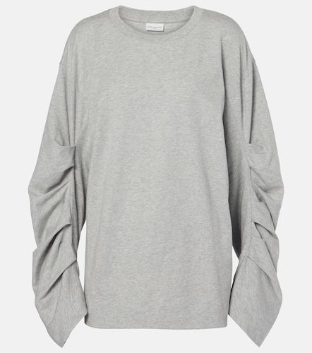 Top oversized de jersey de algodón fruncido - Dries Van Noten - Modalova