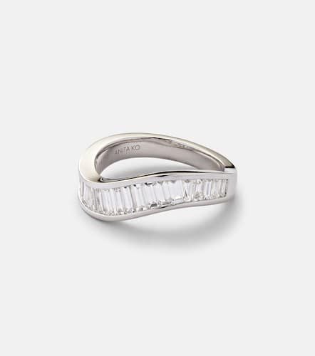 Wave 18kt white gold ring with diamonds - Anita Ko - Modalova