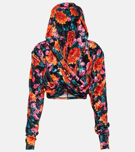 Rotate Floral hooded velvet top - Rotate - Modalova