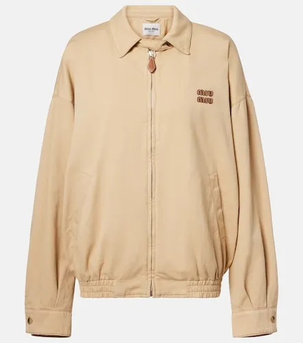 Miu Miu Blusa di jeans con logo - Miu Miu - Modalova