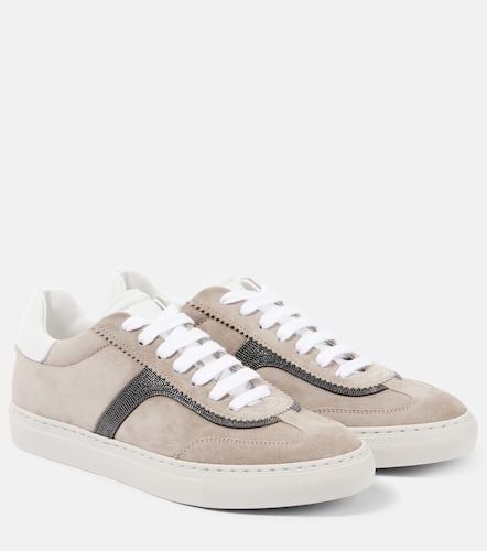 Verzierte Sneakers aus Veloursleder - Brunello Cucinelli - Modalova