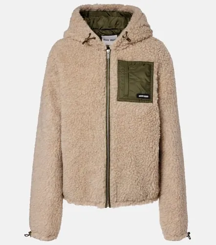 Wool-blend teddy down jacket - Miu Miu - Modalova