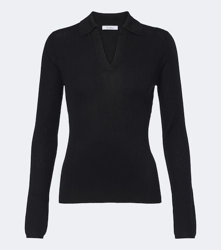 Pullover polo in seta e cashmere a coste - Max Mara - Modalova
