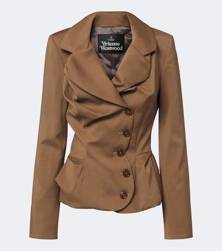 Draped peplum virgin wool jacket - Vivienne Westwood - Modalova