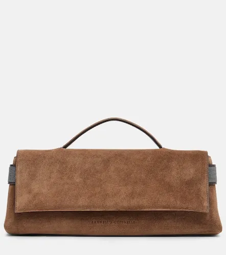 Essence Small suede top-handle bag - Brunello Cucinelli - Modalova