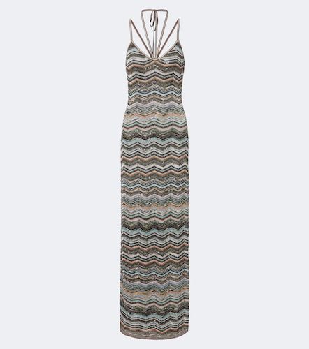 Vestido largo de lamé en zigzag - Missoni - Modalova