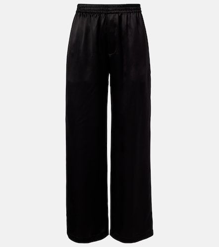 Silk satin straight pants - Saint Laurent - Modalova