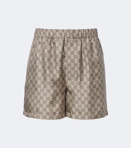 Shorts de sarga de seda con GG - Gucci - Modalova