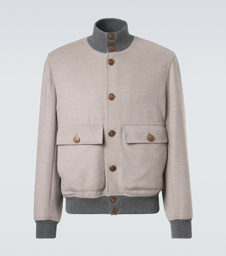 Cashmere-trimmed wool bomber jacket - Brunello Cucinelli - Modalova