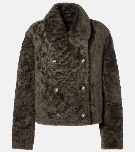 Cropped double-breasted shearling jacket - Brunello Cucinelli - Modalova