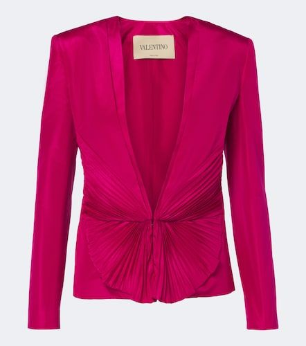 Chaqueta de tafetán de seda plisada - Valentino Garavani - Modalova