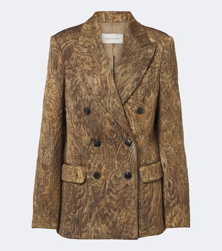 Jacquard double-breasted jacket - Dries Van Noten - Modalova