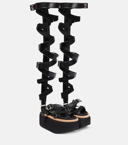 Sacai Sandali stringati in pelle - Sacai - Modalova
