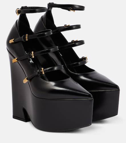 Tempest leather platform pumps - Versace - Modalova