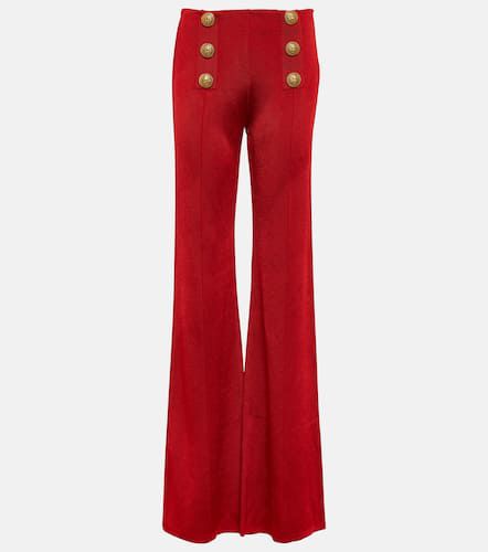 Balmain High-rise flared knit pants - Balmain - Modalova