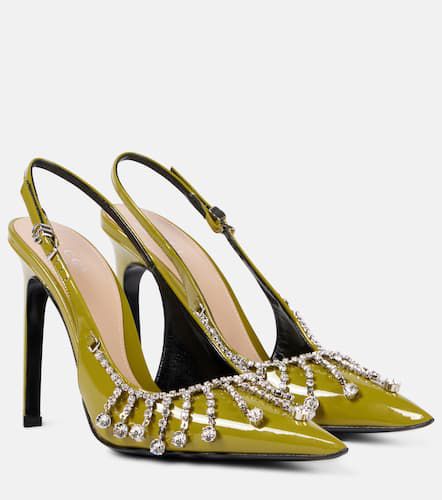 Embellished patent leather slingback pumps - Gucci - Modalova