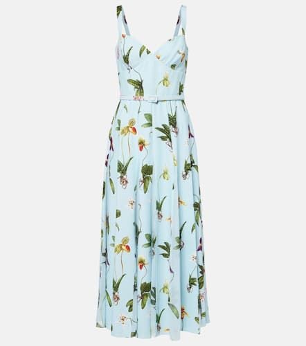 Floral belted cady midi dress - Oscar de la Renta - Modalova