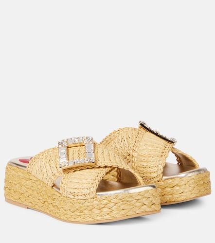 Embellished raffia espadrille slides - Roger Vivier - Modalova