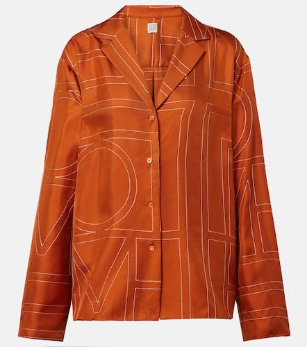 Camicia pigiama Monogram in twill di seta - Toteme - Modalova