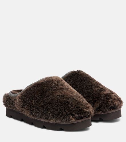 Slip-on Monili in shearling - Brunello Cucinelli - Modalova