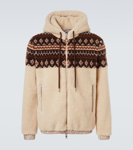 Jacquard teddy zip-up hoodie - Moncler - Modalova