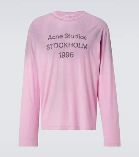 Logo distressed cotton and hemp T-shirt - Acne Studios - Modalova