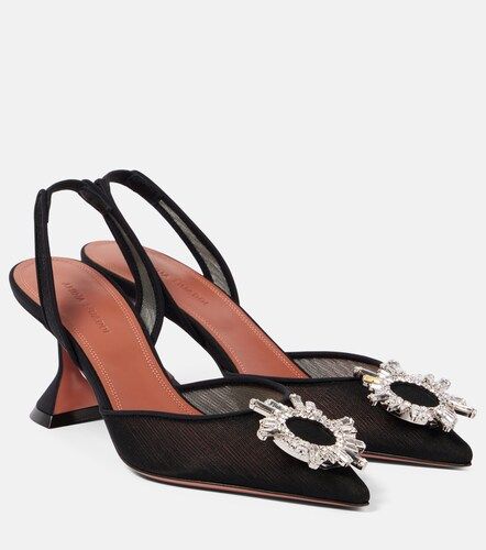 Begum 70 mesh slingback pumps - Amina Muaddi - Modalova