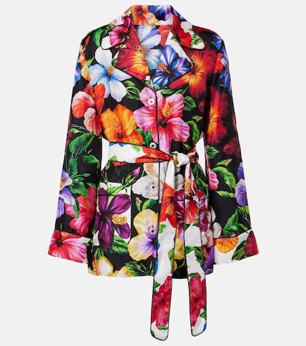Camicia in seta con stampa floreale - Dolce&Gabbana - Modalova