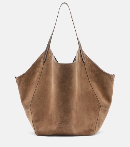 Borsa Medium in suede - Brunello Cucinelli - Modalova