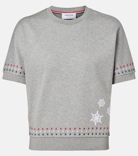 Camiseta de jersey de algodón bordada - Thom Browne - Modalova