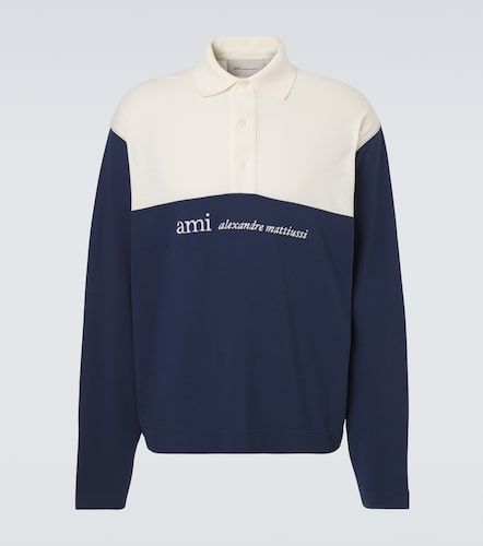 Polo de piqué de algodón con logo - Ami Paris - Modalova