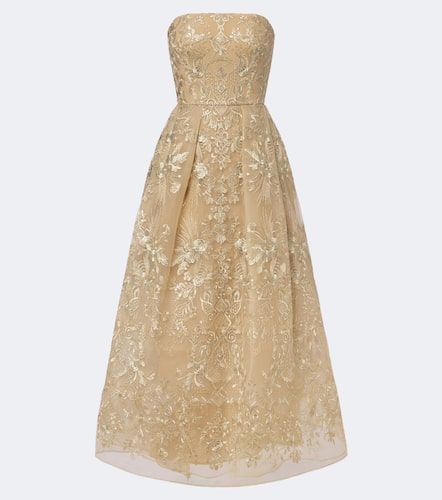 Abito da cocktail in pizzo floreale - Elie Saab - Modalova