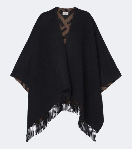 Chal reversible FF Zucca de lana y cachemir con flecos - Fendi - Modalova