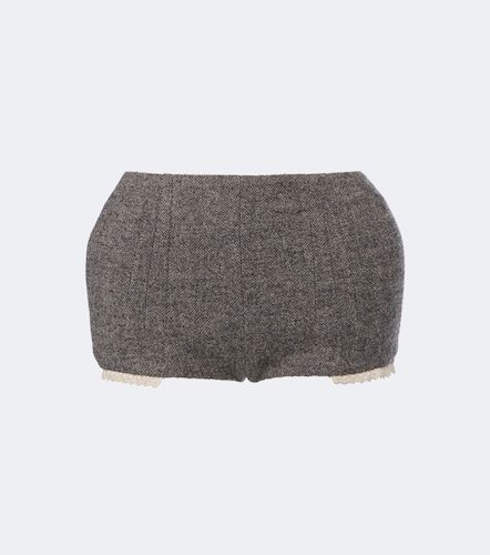 Herringbone wool and cashmere-blend shorts - Magda Butrym - Modalova