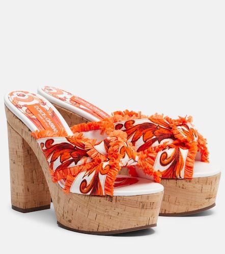 Mules Majolica in broccato con platform - Dolce&Gabbana - Modalova