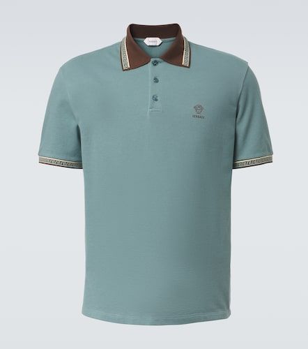Polo Greca de piqué de algodón - Versace - Modalova