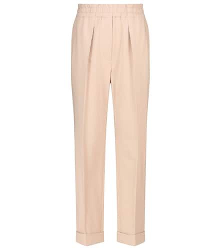 Pleated stretch-cotton tapered pants - Brunello Cucinelli - Modalova