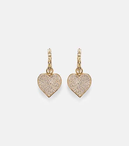 Kt scalloped heart charm hoop earrings with diamonds - Sydney Evan - Modalova