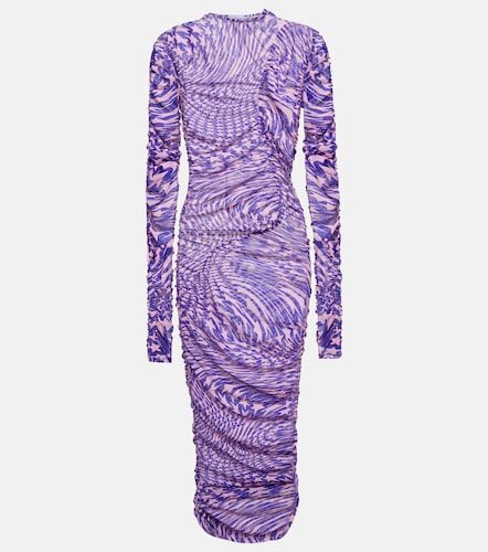 Abito midi in mesh con ruches - Mugler - Modalova