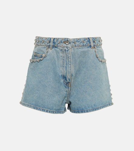 Stud-embellished high-rise jean shorts - Rabanne - Modalova