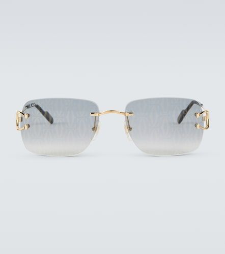 Occhiali da sole rettangolari - Cartier Eyewear Collection - Modalova