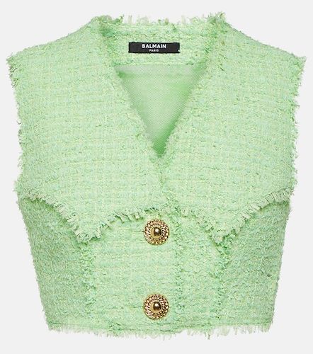Balmain Top cropped in tweed - Balmain - Modalova